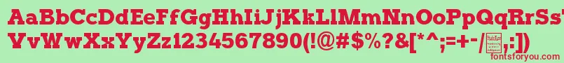 TyposterDemo Font – Red Fonts on Green Background