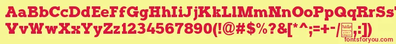Czcionka TyposterDemo – czerwone czcionki na żółtym tle
