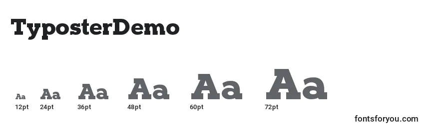 Größen der Schriftart TyposterDemo