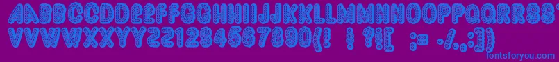 Dazzler ffy Font – Blue Fonts on Purple Background