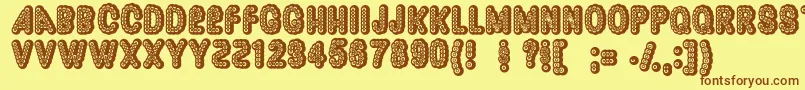 Dazzler ffy Font – Brown Fonts on Yellow Background