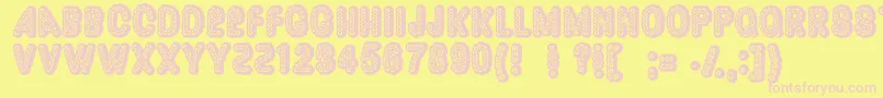 フォントDazzler ffy – ピンクのフォント、黄色の背景