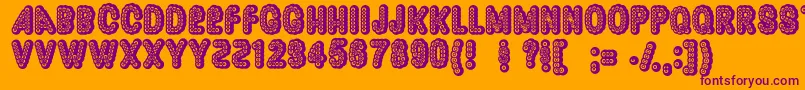 Czcionka Dazzler ffy – fioletowe czcionki na pomarańczowym tle