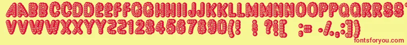 Шрифт Dazzler ffy – красные шрифты на жёлтом фоне