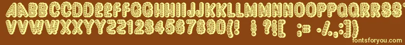 Dazzler ffy-fontti – keltaiset fontit ruskealla taustalla