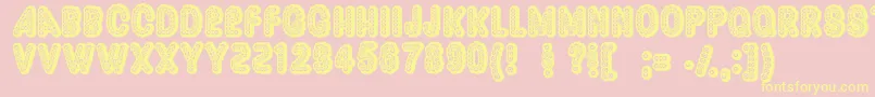 Dazzler ffy-Schriftart – Gelbe Schriften auf rosa Hintergrund