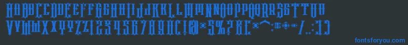 PhoenixRegular Font – Blue Fonts on Black Background