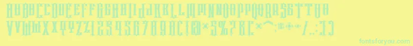 フォントPhoenixRegular – 黄色い背景に緑の文字