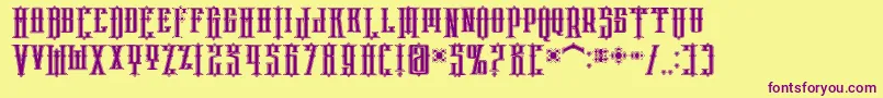 PhoenixRegular Font – Purple Fonts on Yellow Background