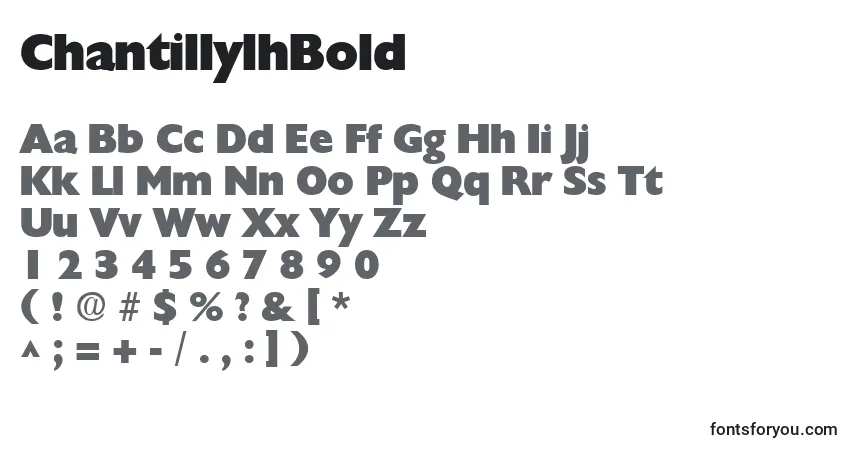 Fuente ChantillylhBold - alfabeto, números, caracteres especiales