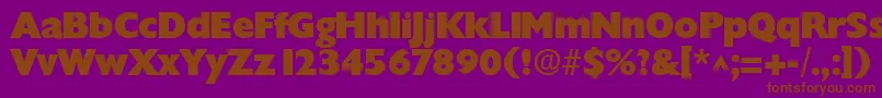 フォントChantillylhBold – 紫色の背景に茶色のフォント