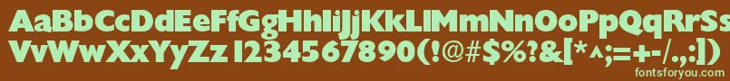 ChantillylhBold-fontti – vihreät fontit ruskealla taustalla