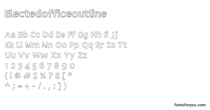 Шрифт Electedofficeoutline – алфавит, цифры, специальные символы