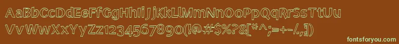 Шрифт Electedofficeoutline – зелёные шрифты на коричневом фоне