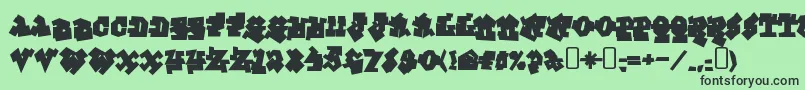 GraffitiTreatBack Font – Black Fonts on Green Background