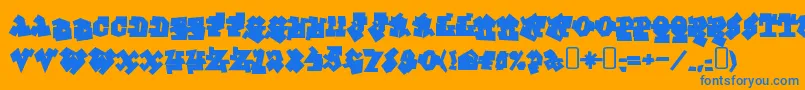 Шрифт GraffitiTreatBack – синие шрифты на оранжевом фоне