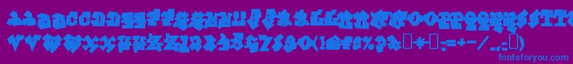 GraffitiTreatBack Font – Blue Fonts on Purple Background