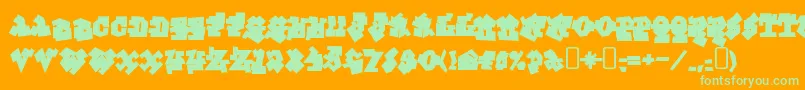 フォントGraffitiTreatBack – オレンジの背景に緑のフォント