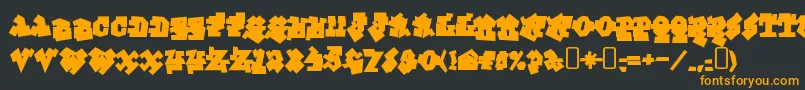 GraffitiTreatBack-Schriftart – Orangefarbene Schriften auf schwarzem Hintergrund