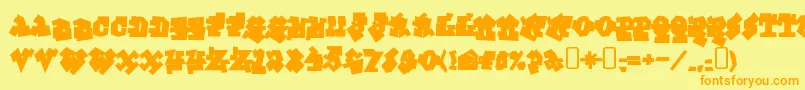 GraffitiTreatBack Font – Orange Fonts on Yellow Background