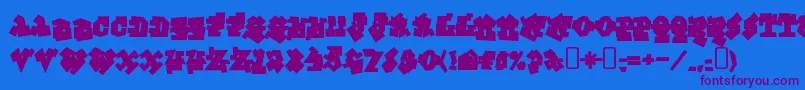 GraffitiTreatBack Font – Purple Fonts on Blue Background