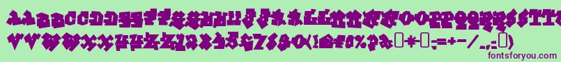 GraffitiTreatBack Font – Purple Fonts on Green Background