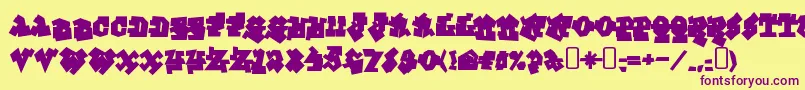 GraffitiTreatBack Font – Purple Fonts on Yellow Background