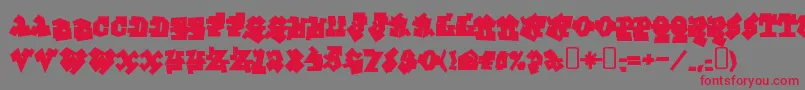 GraffitiTreatBack Font – Red Fonts on Gray Background