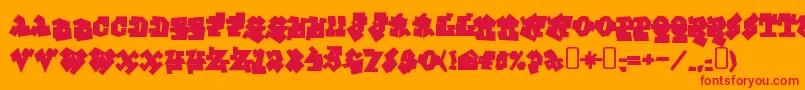 GraffitiTreatBack Font – Red Fonts on Orange Background