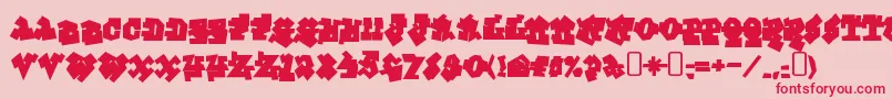 GraffitiTreatBack-Schriftart – Rote Schriften auf rosa Hintergrund