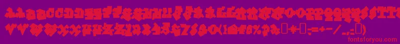 GraffitiTreatBack Font – Red Fonts on Purple Background