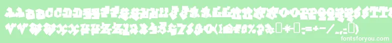 GraffitiTreatBack Font – White Fonts on Green Background