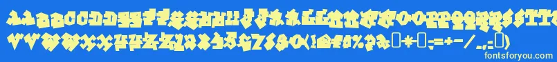 GraffitiTreatBack Font – Yellow Fonts on Blue Background