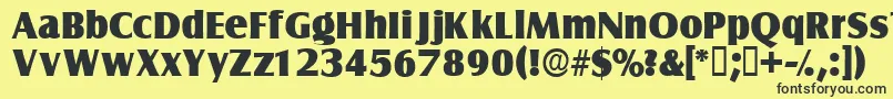 Czcionka Nautodisplayssk – czarne czcionki na żółtym tle