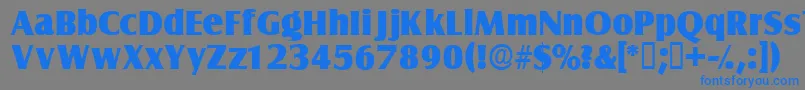 Czcionka Nautodisplayssk – niebieskie czcionki na szarym tle