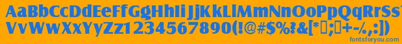 Nautodisplayssk Font – Blue Fonts on Orange Background