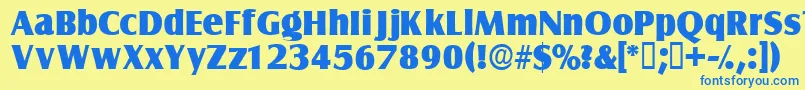 Nautodisplayssk Font – Blue Fonts on Yellow Background