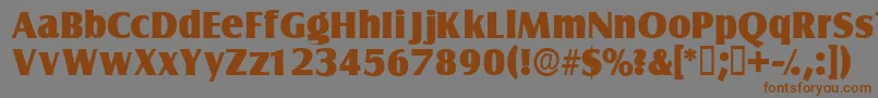 Fonte Nautodisplayssk – fontes marrons em um fundo cinza