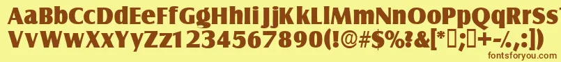 Nautodisplayssk Font – Brown Fonts on Yellow Background