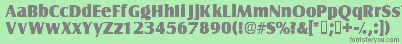 フォントNautodisplayssk – 緑の背景に灰色の文字