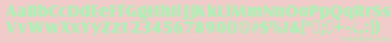 Fonte Nautodisplayssk – fontes verdes em um fundo rosa
