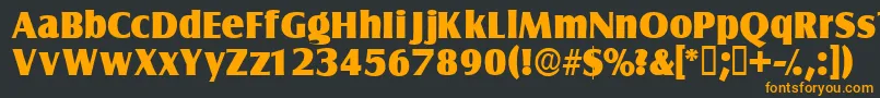 フォントNautodisplayssk – 黒い背景にオレンジの文字