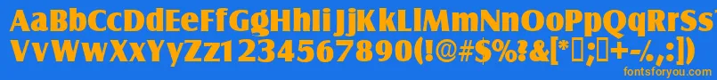 Nautodisplayssk Font – Orange Fonts on Blue Background