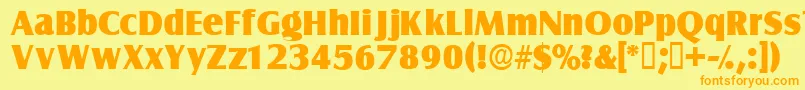 Nautodisplayssk Font – Orange Fonts on Yellow Background