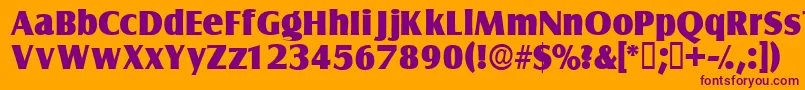 Nautodisplayssk-Schriftart – Violette Schriften auf orangefarbenem Hintergrund