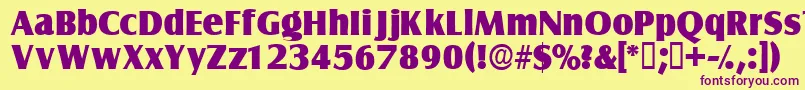 Nautodisplayssk Font – Purple Fonts on Yellow Background