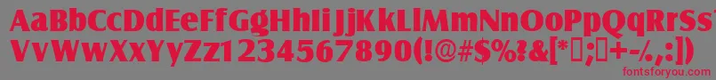 Fonte Nautodisplayssk – fontes vermelhas em um fundo cinza