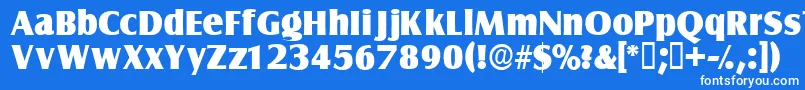 Nautodisplayssk-Schriftart – Weiße Schriften auf blauem Hintergrund