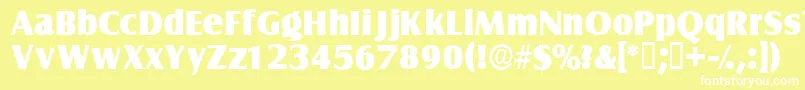 Czcionka Nautodisplayssk – białe czcionki na żółtym tle