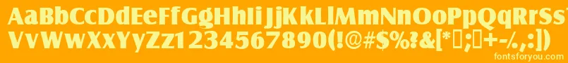 Czcionka Nautodisplayssk – żółte czcionki na pomarańczowym tle